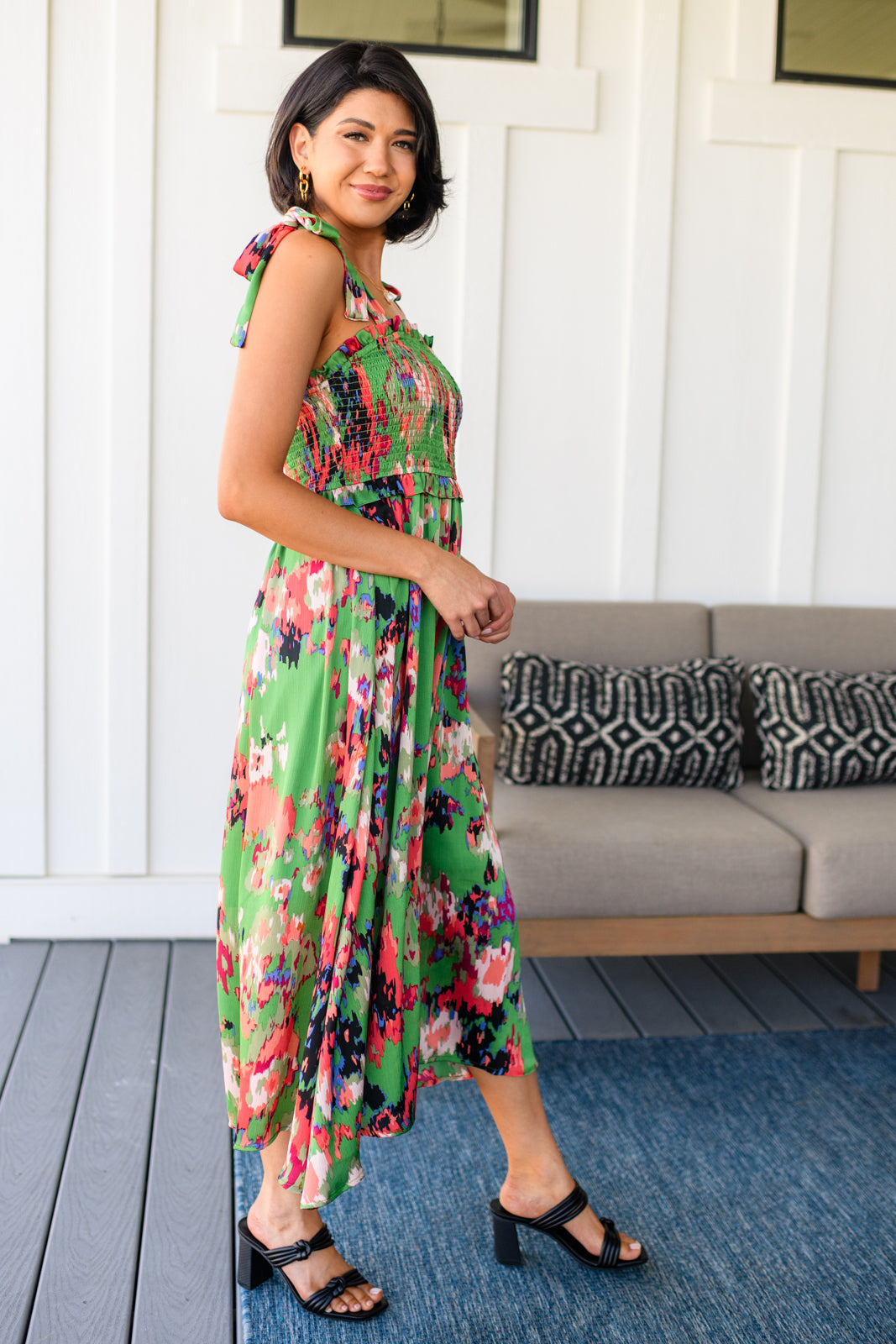 A Little While Longer Dress in Green Southern Soul Collectives