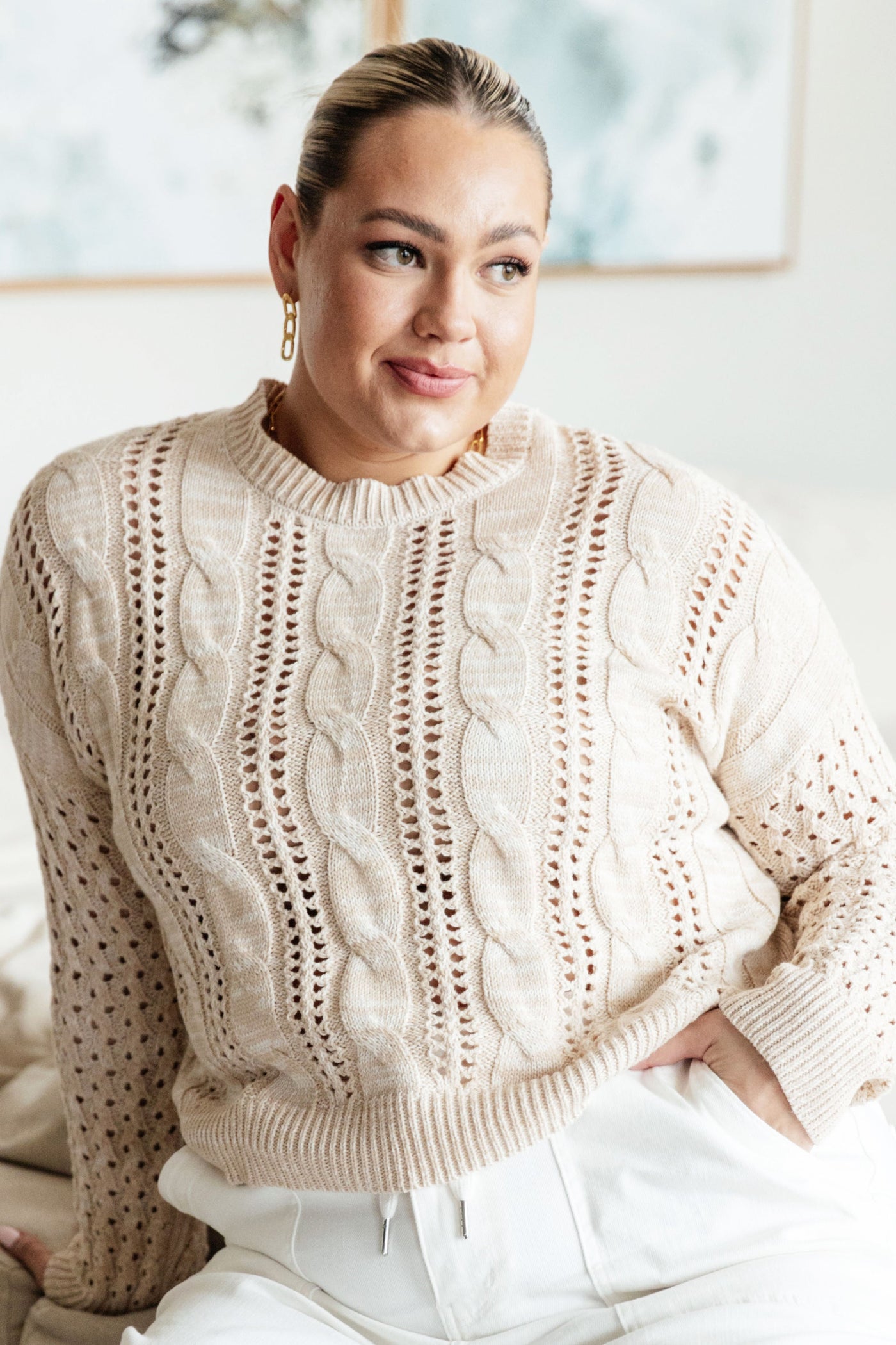 A Note of Thanks Cable Knit Sweater Southern Soul Collectives