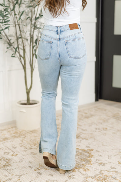 Alexis High Rise Control Top Slit Hem Slim Bootcut Jeans Southern Soul Collectives