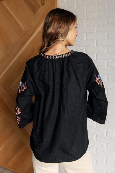 All In Me Embroidered V-Neck Blouse Southern Soul Collectives