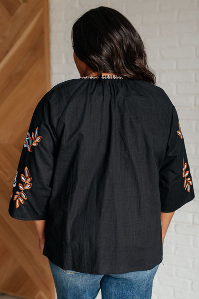 All In Me Embroidered V-Neck Blouse Southern Soul Collectives