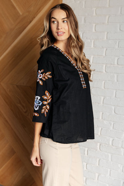 All In Me Embroidered V-Neck Blouse Southern Soul Collectives