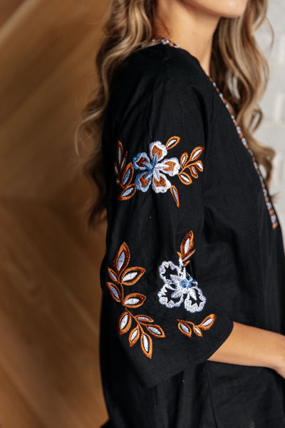 All In Me Embroidered V-Neck Blouse Southern Soul Collectives