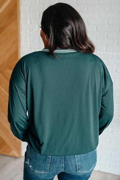 All Out Comfort V-Neck Pullover in Midnight Green Southern Soul Collectives