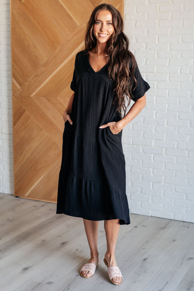 Always Learning Dolman Sleeve Dress in Black Southern Soul Collectives