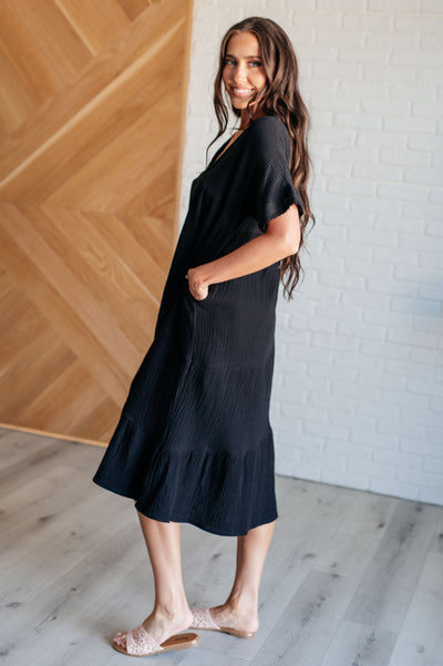 Always Learning Dolman Sleeve Dress in Black Southern Soul Collectives