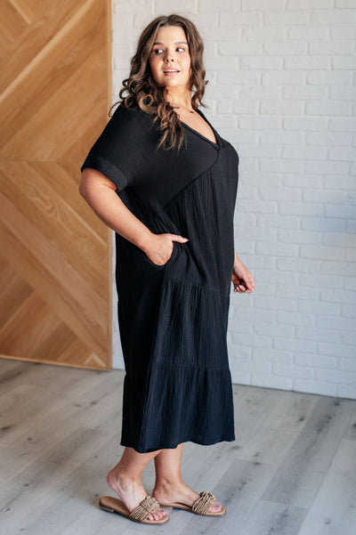 Always Learning Dolman Sleeve Dress in Black Southern Soul Collectives