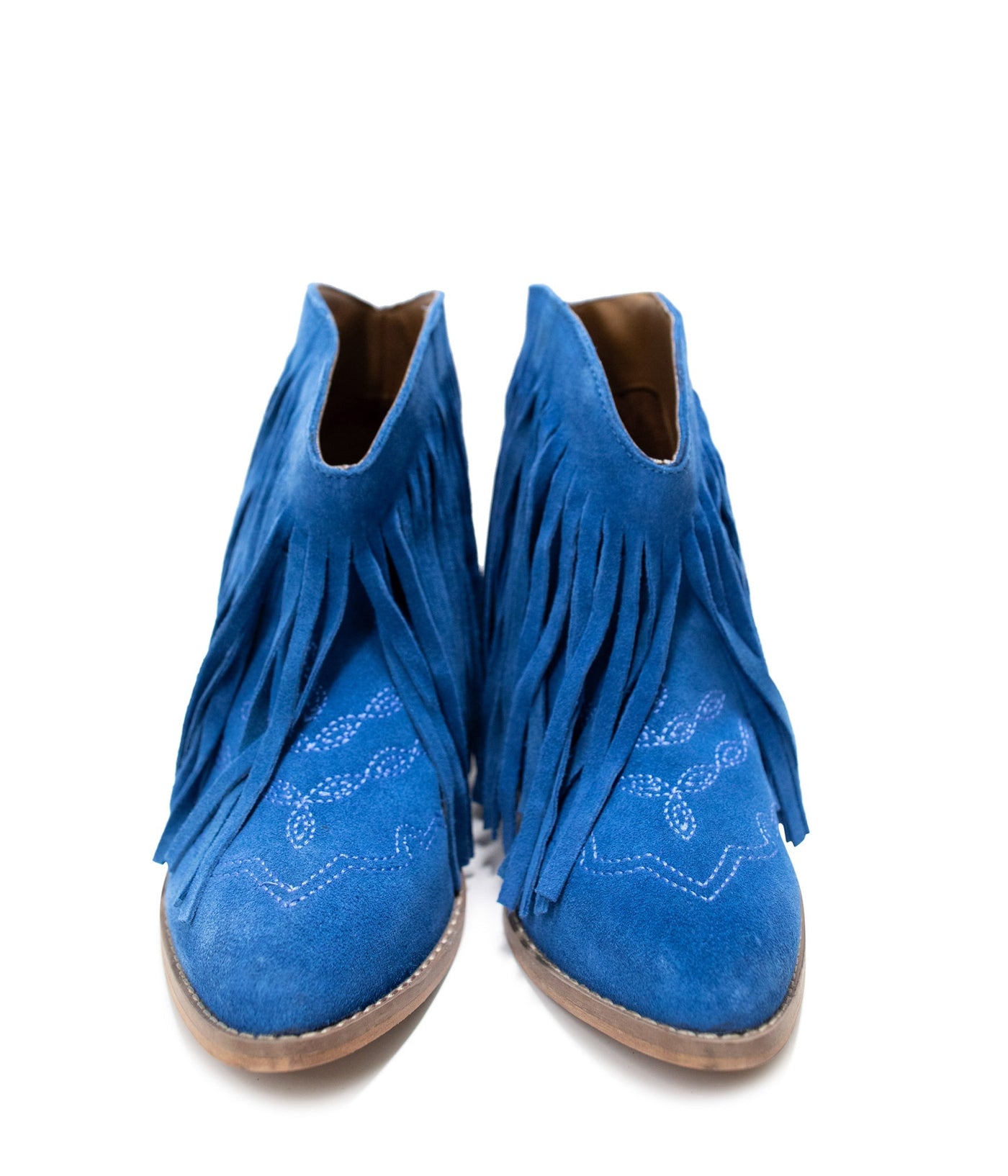 Amos Fringe Ankle Bootie in Blue Suede Southern Soul Collectives