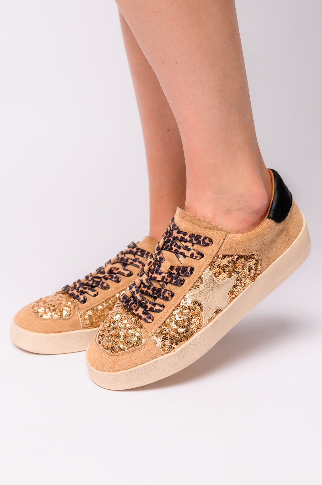 Another Round Sneakers in Gold Sequins Southern Soul Collectives