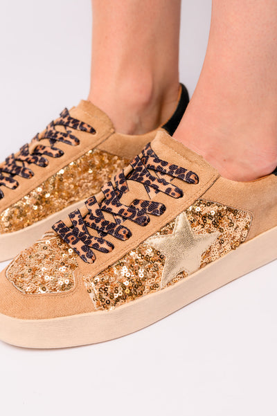 Another Round Sneakers in Gold Sequins Southern Soul Collectives