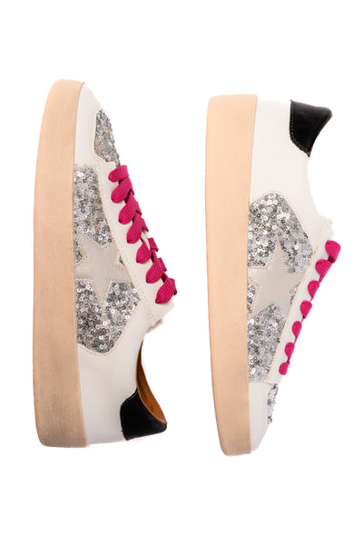 Another Round Sneakers in Silver Sequins Southern Soul Collectives