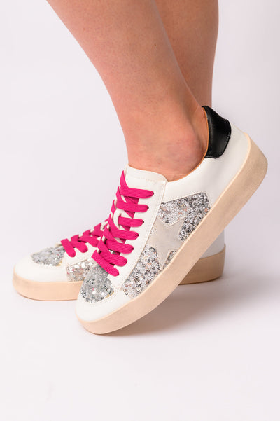 Another Round Sneakers in Silver Sequins Southern Soul Collectives