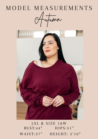Drive Downtown Dolman Sleeve Top in Wine Southern Soul Collectives