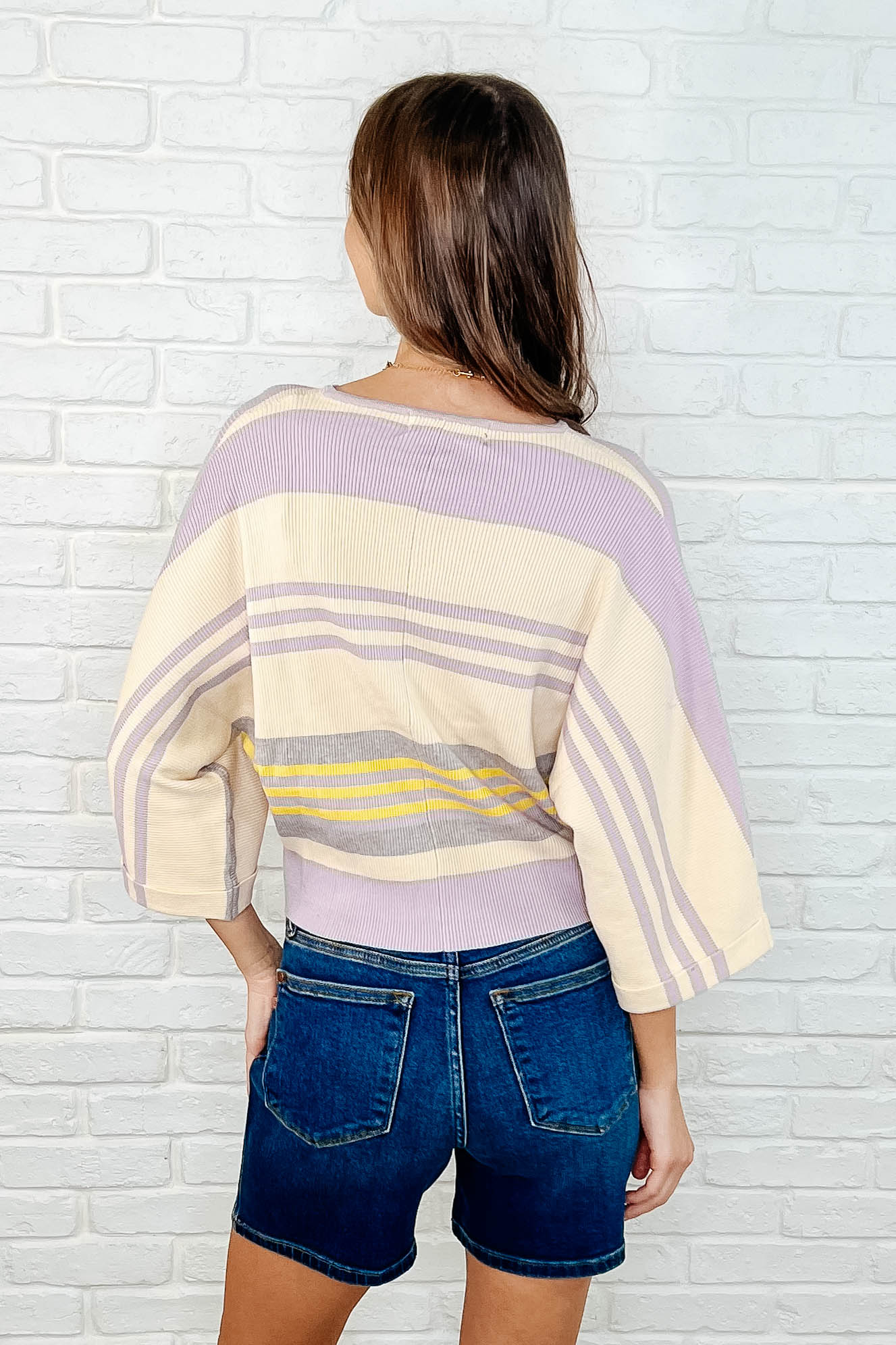 Barely Justified Striped Dolman Sleeve Top Southern Soul Collectives