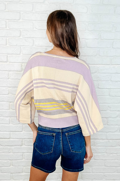 Barely Justified Striped Dolman Sleeve Top Southern Soul Collectives