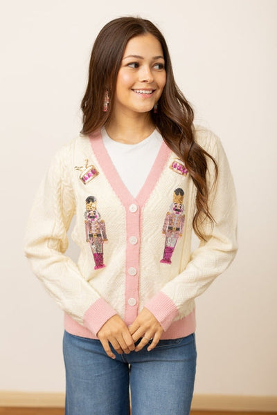 Beige and Pink Nutcracker Sweater Southern Soul Collectives