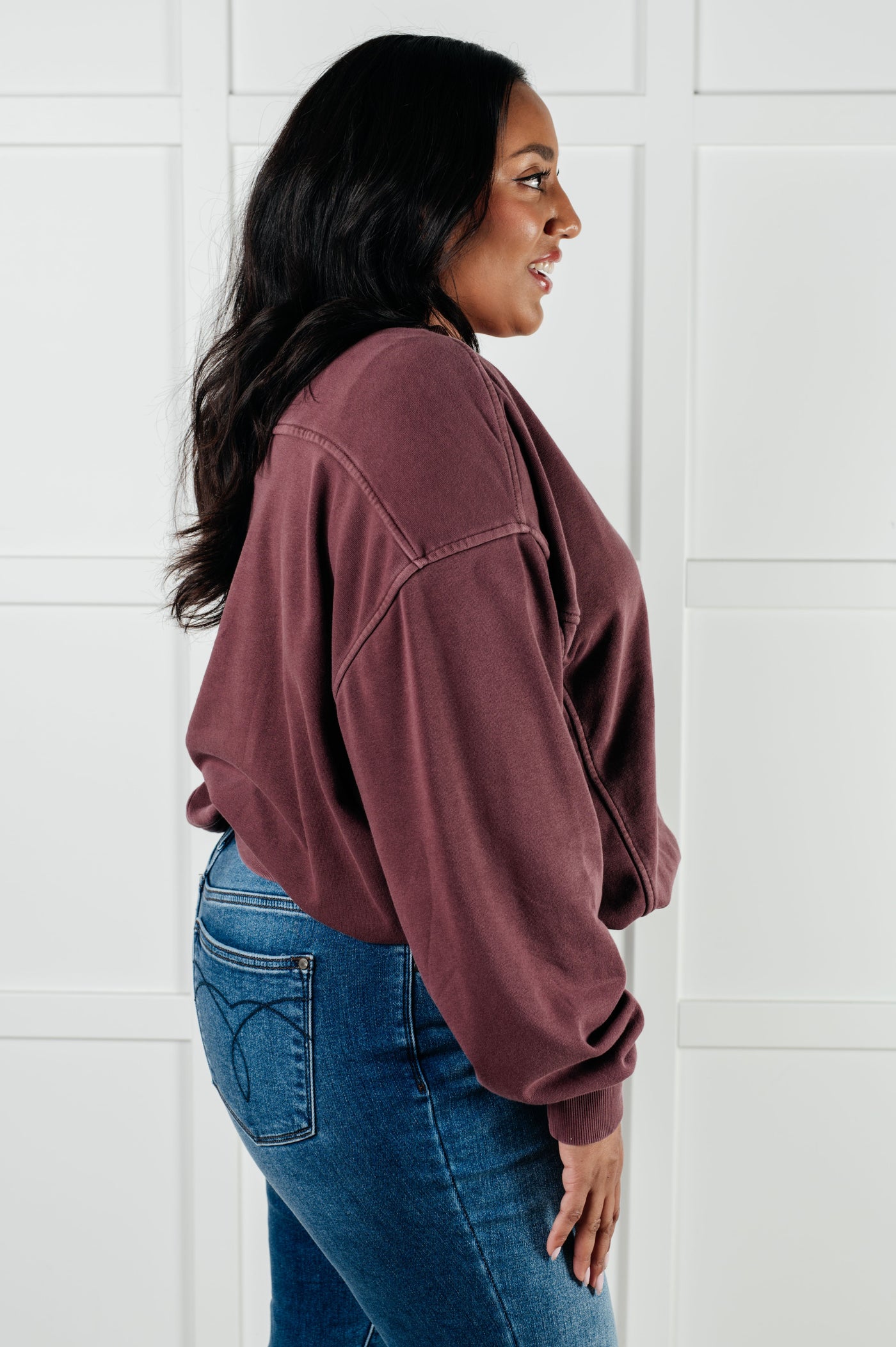 Beyond the Basics Pullover in Eggplant Southern Soul Collectives