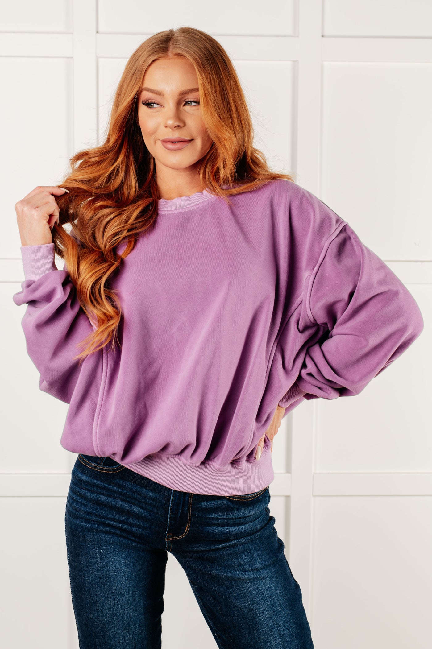 Beyond the Basics Pullover in Violet Southern Soul Collectives