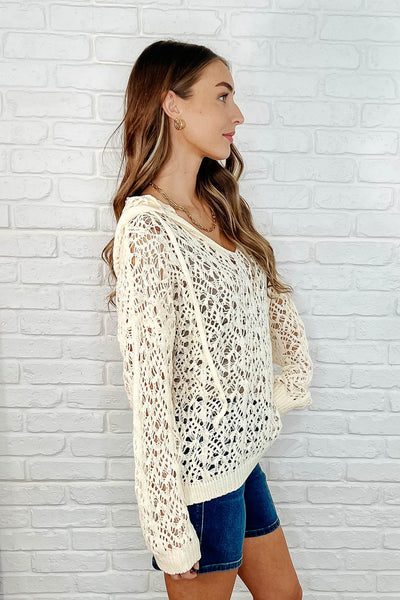 Bohemian Breeze Hooded Layering Top in Natural Southern Soul Collectives