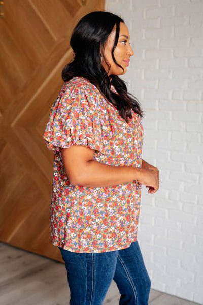 Bohemian Moment Floral Mock Neck Blouse Southern Soul Collectives