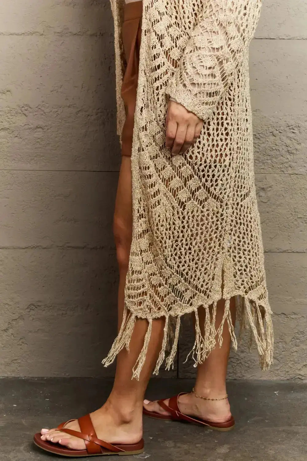 Boho Chic Western Knit Fringe Cardigan in Oatmeal  Southern Soul Collectives