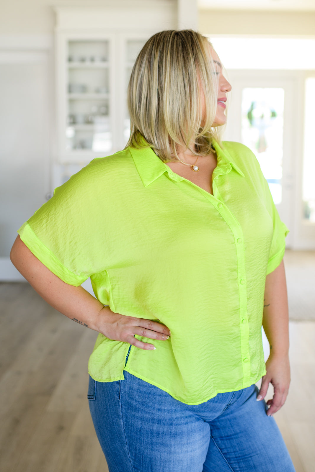 Bright Idea Button Down in Citrus Southern Soul Collectives