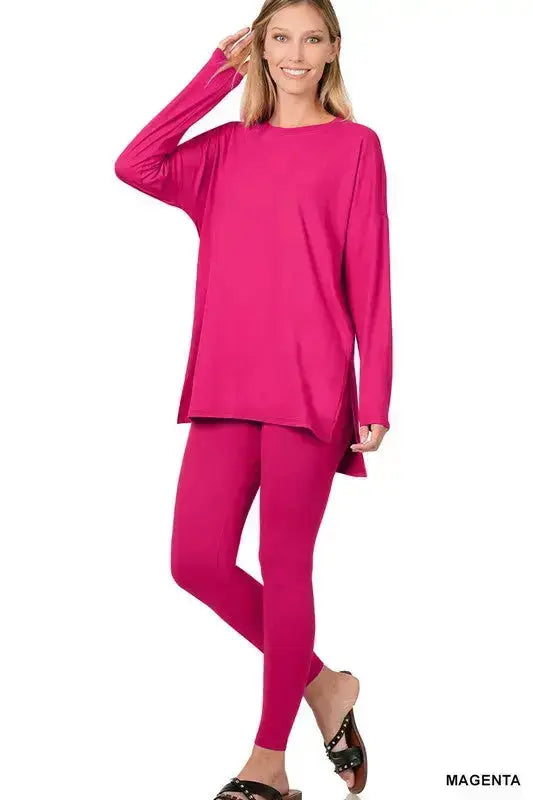 Brushed DTY Microfiber Loungewear 2 Piece Set in Multiple Colors loungewear Southern Soul Collectives