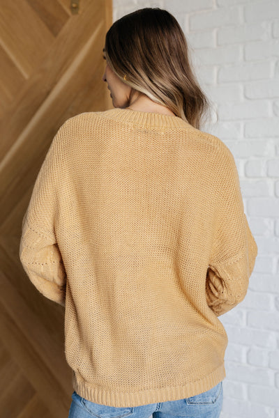 Bubbly Personality Bubble Sleeve Sweater in Wheat Southern Soul Collectives