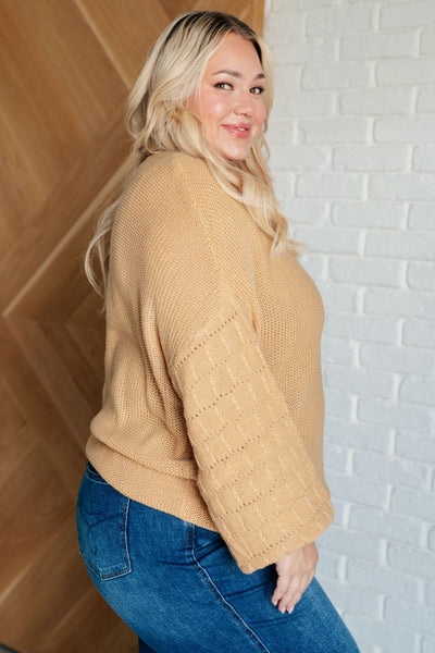 Bubbly Personality Bubble Sleeve Sweater in Wheat Southern Soul Collectives