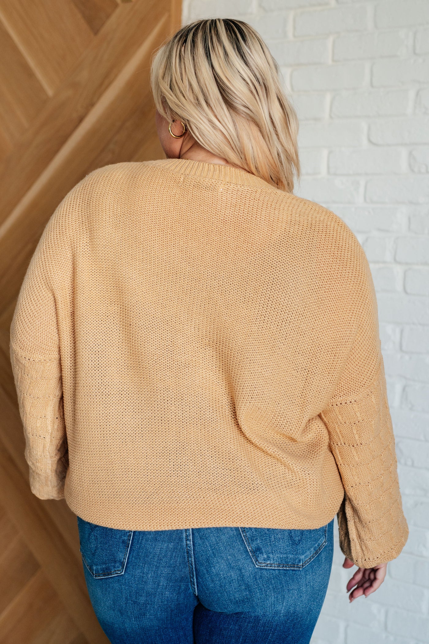 Bubbly Personality Bubble Sleeve Sweater in Wheat Southern Soul Collectives