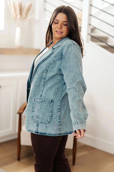 Business Brunch Denim Blazer Womens Southern Soul Collectives