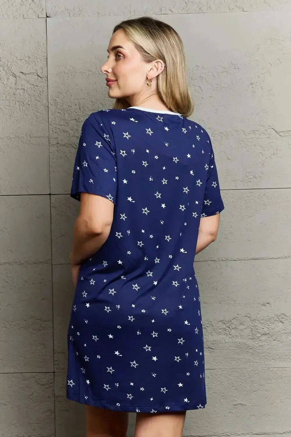 Button Down Sleepwear Night Shirt Gown in Navy  Southern Soul Collectives