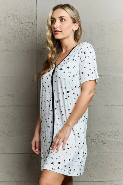Button Down Sleepwear Night Shirt Gown in White  Southern Soul Collectives