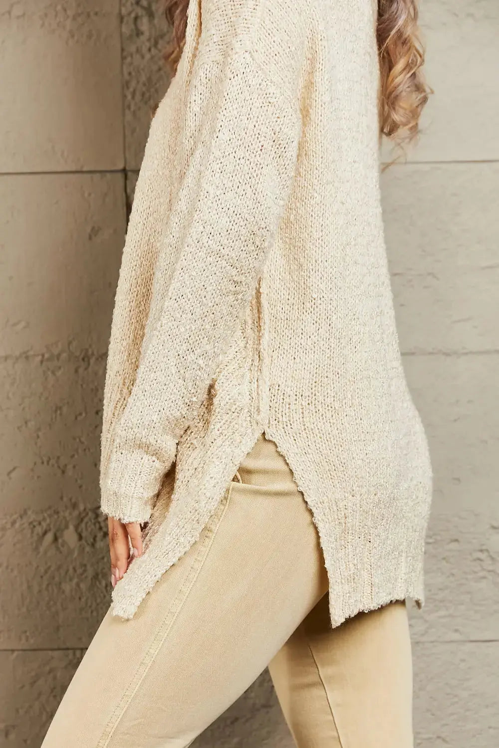 By The Fire Draped Detail Knit Sweater  Southern Soul Collectives