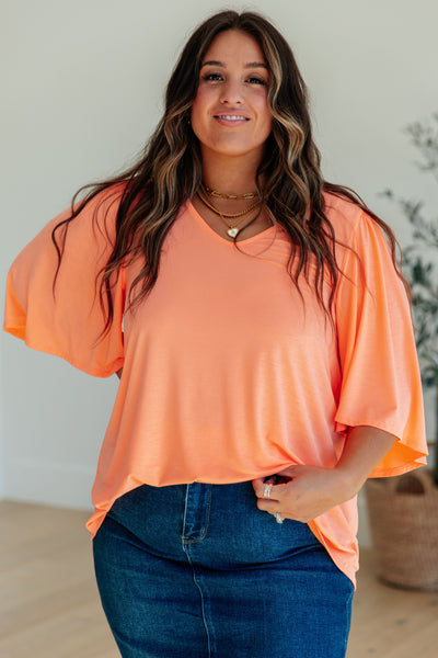 Cali Blouse in Neon Orange Southern Soul Collectives