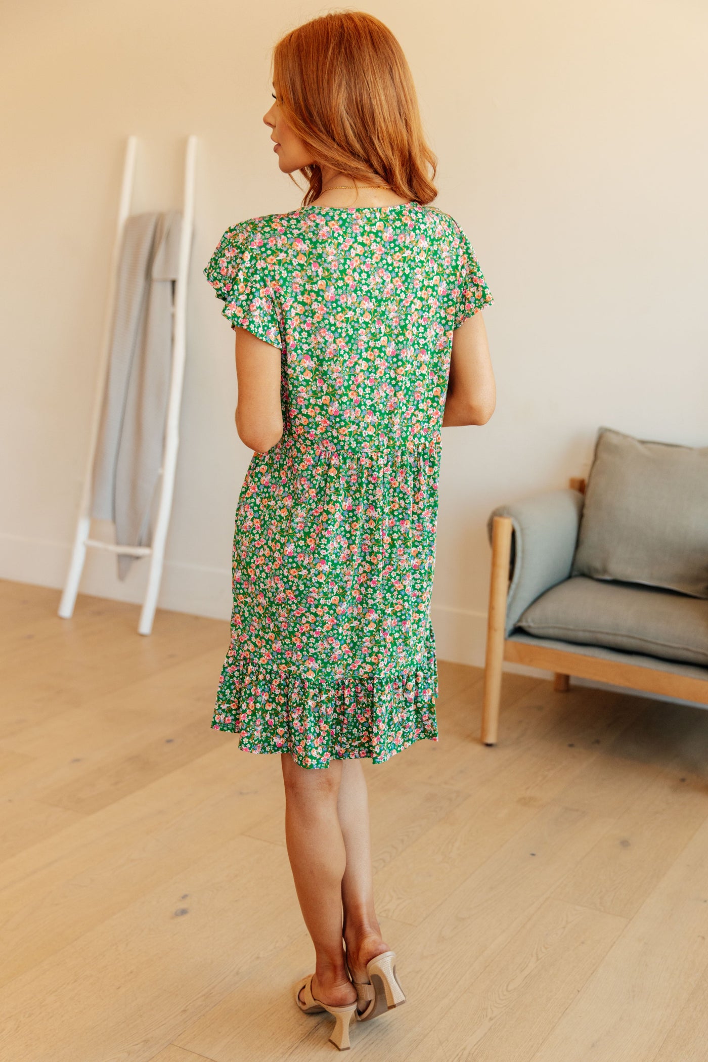Can't Fight the Feeling Floral Dress in Green Southern Soul Collectives