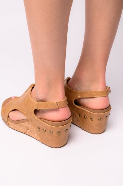 Carley Wedge Sandals in Caramel Smooth Southern Soul Collectives