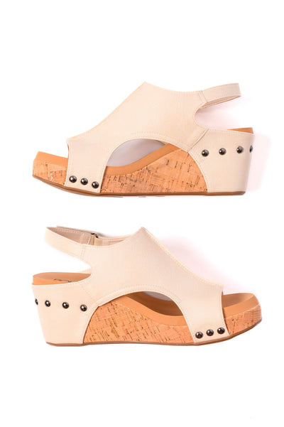 Carley Wedge Sandals in Cream Southern Soul Collectives