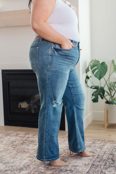 Judy Blue Carrie High Rise Control Top 90's Straight Jeans Womens Southern Soul Collectives