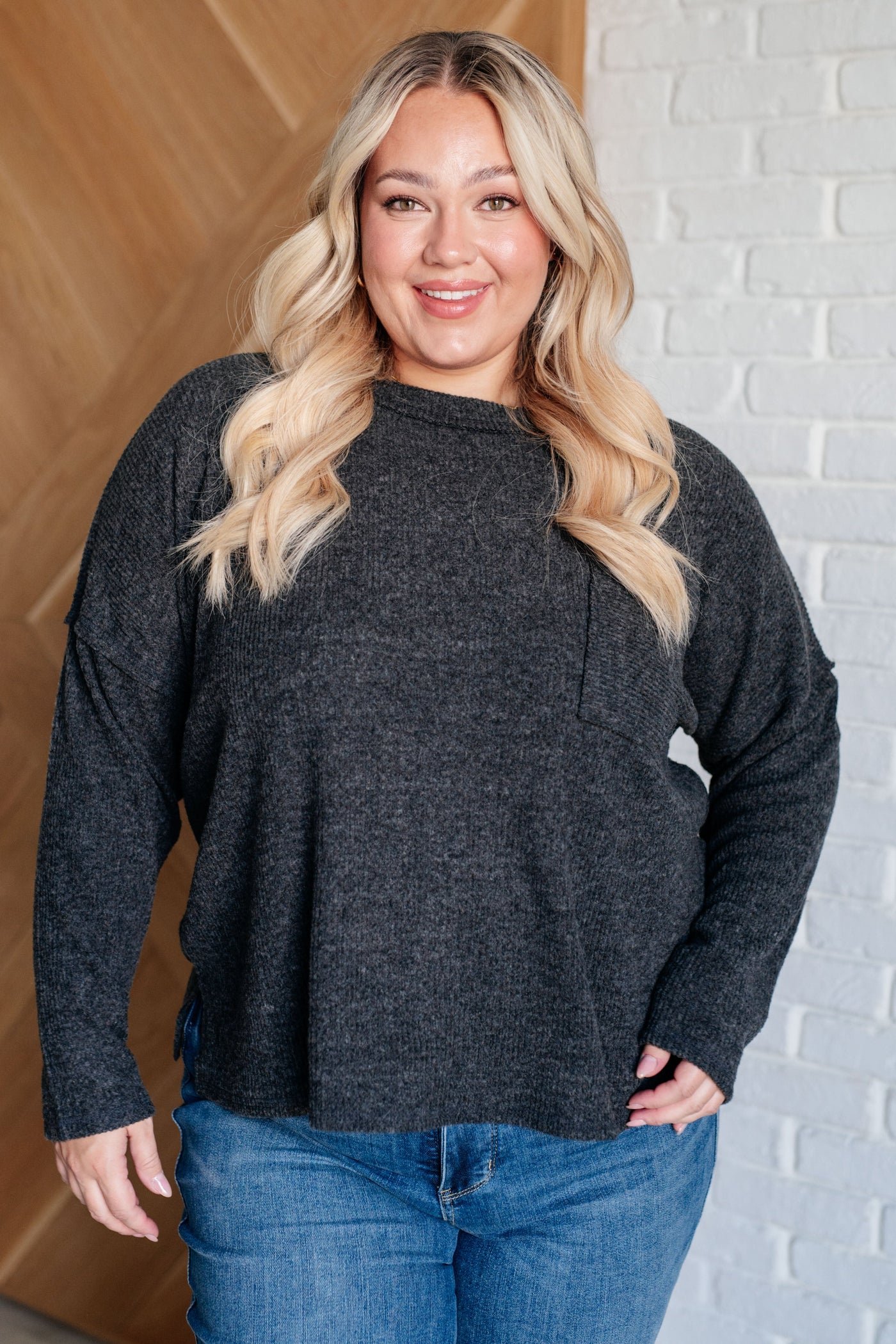 Casual Tuesday Ribbed Knit Sweater in Black Southern Soul Collectives