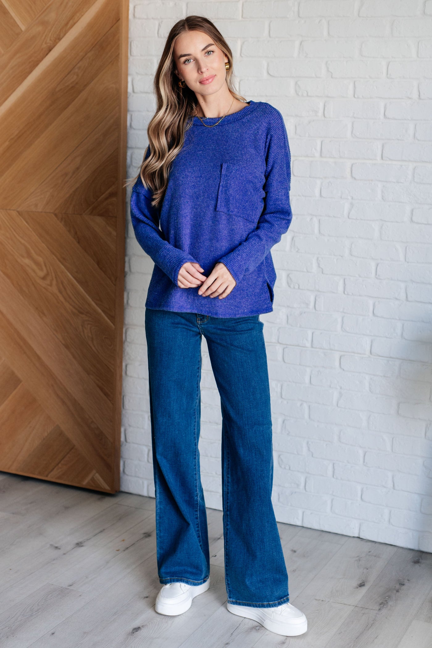 Casual Tuesday Ribbed Knit Sweater in Bright Blue Southern Soul Collectives