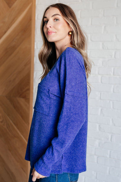 Casual Tuesday Ribbed Knit Sweater in Bright Blue Southern Soul Collectives