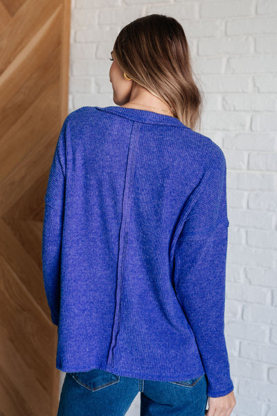 Casual Tuesday Ribbed Knit Sweater in Bright Blue Southern Soul Collectives