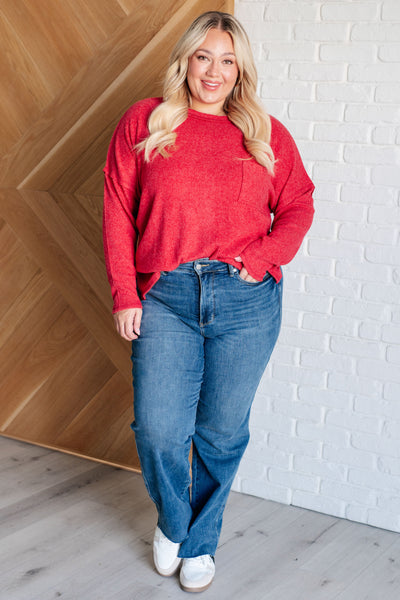 Casual Tuesday Ribbed Knit Sweater in Dark Red Southern Soul Collectives