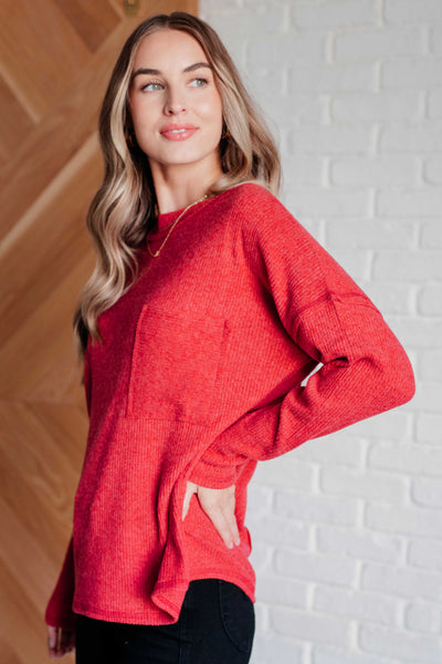 Casual Tuesday Ribbed Knit Sweater in Dark Red Southern Soul Collectives