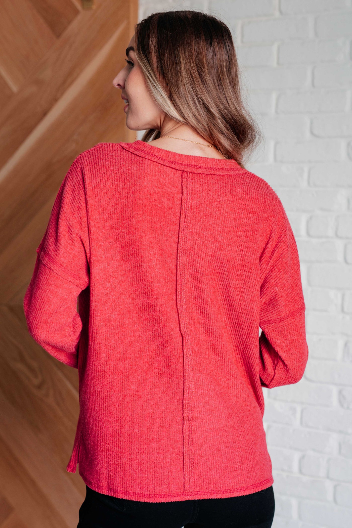 Casual Tuesday Ribbed Knit Sweater in Dark Red Southern Soul Collectives