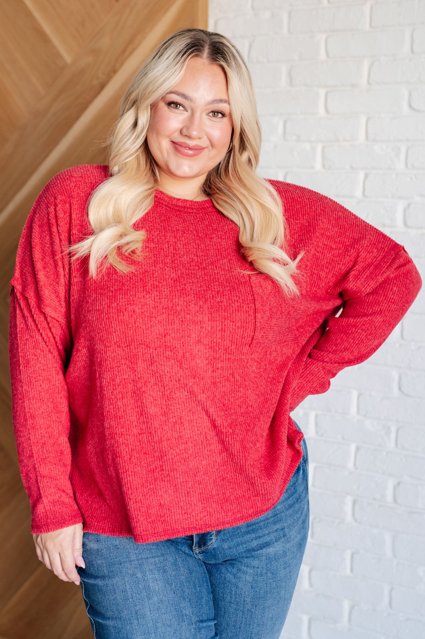 Casual Tuesday Ribbed Knit Sweater in Dark Red Southern Soul Collectives