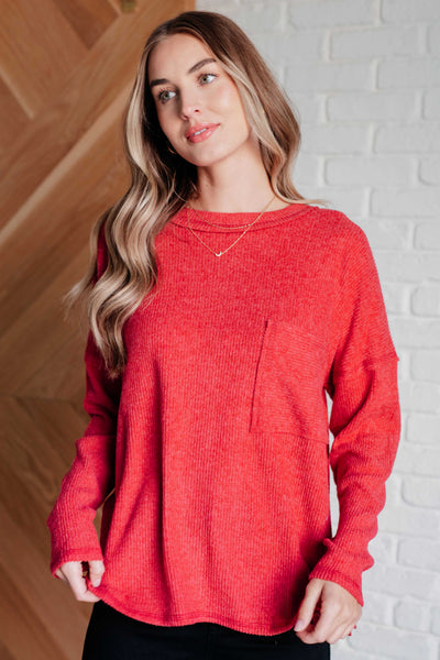 Casual Tuesday Ribbed Knit Sweater in Dark Red Southern Soul Collectives