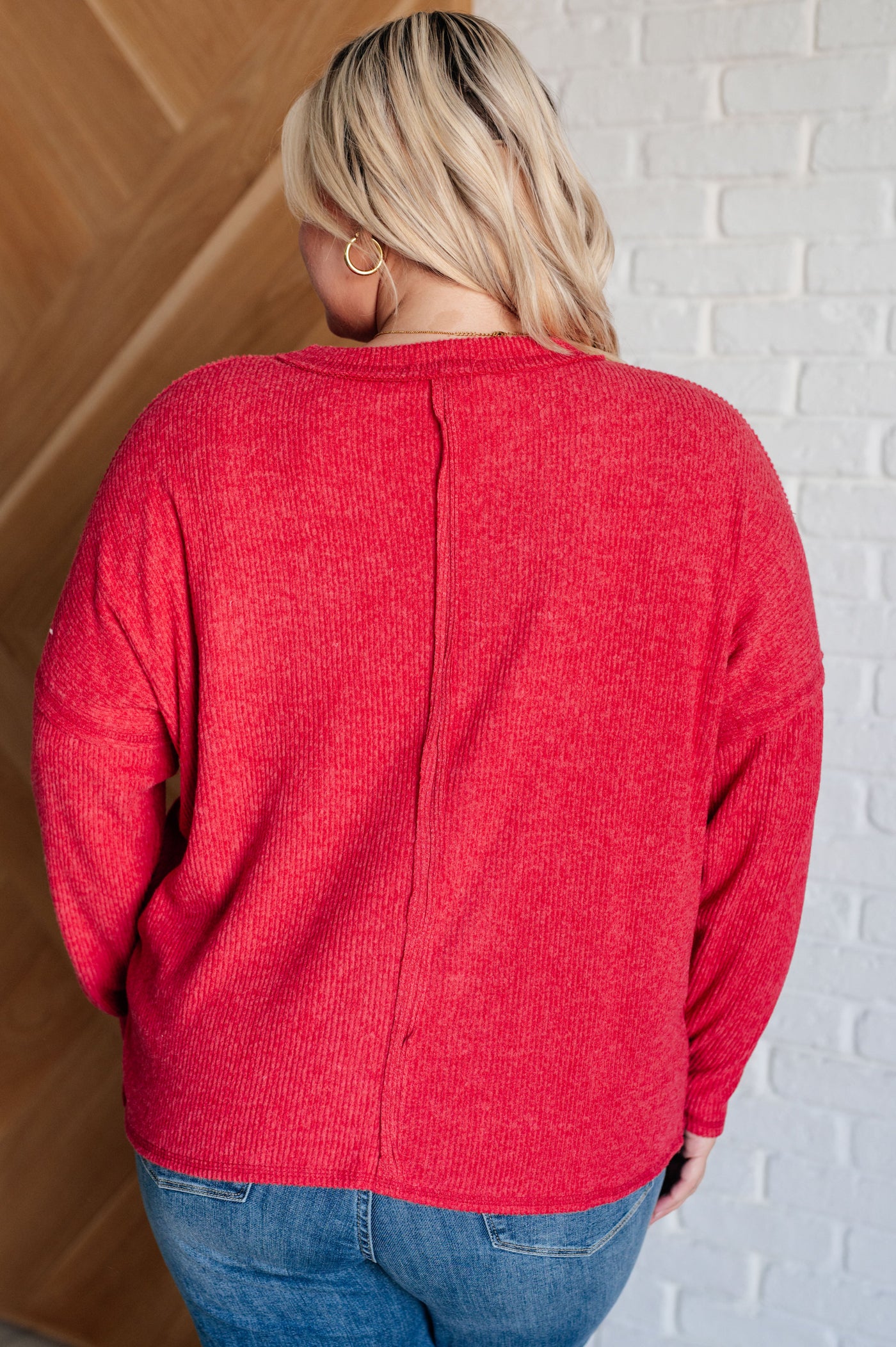 Casual Tuesday Ribbed Knit Sweater in Dark Red Southern Soul Collectives