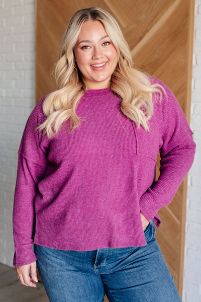 Casual Tuesday Ribbed Knit Sweater in Light Plum Southern Soul Collectives